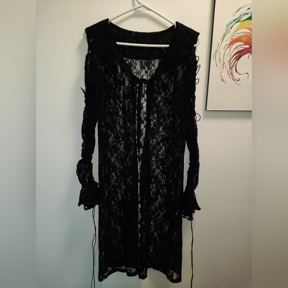 Forest Ink Solstice Duster, Witchy Lace Shawl